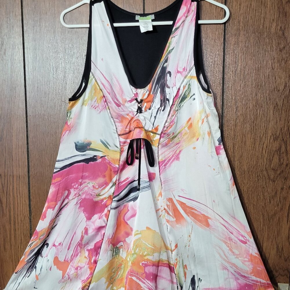 Vtg Dolcezza Michael Phillips LTD Dress Tunic Tank Art Deco Babydoll size Large